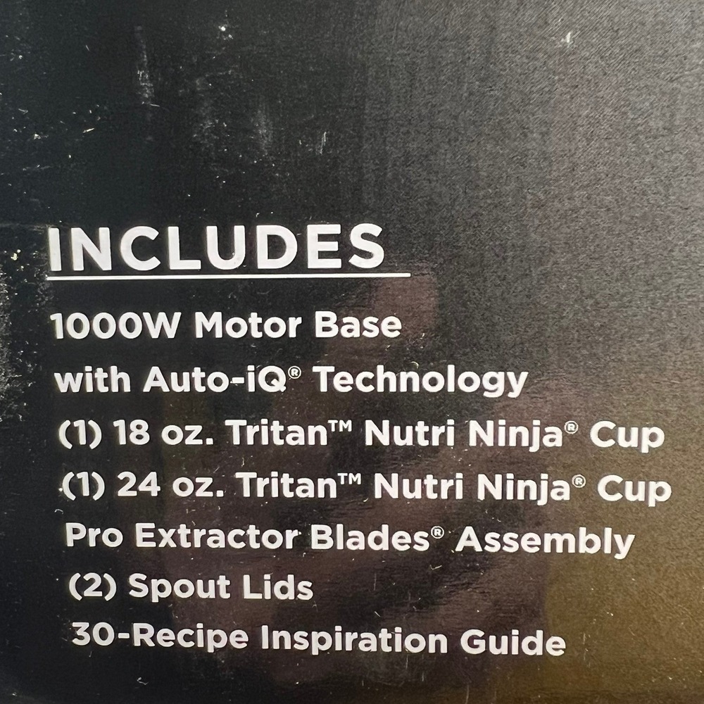 Nutri Ninja Blender BL480 Auto-iQ 1000W Silver Black New 18/24oz Cups - Picture 4 of 12